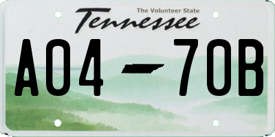 TN license plate A0470B