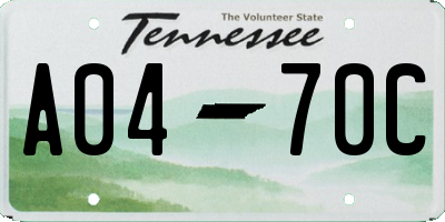 TN license plate A0470C