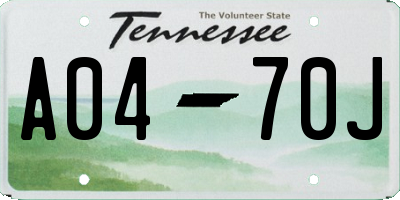 TN license plate A0470J