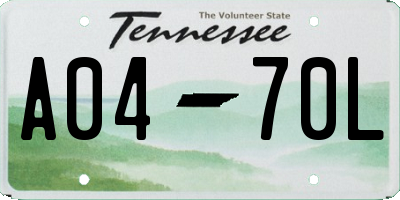 TN license plate A0470L