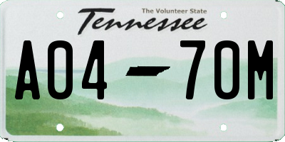 TN license plate A0470M