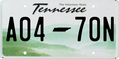 TN license plate A0470N