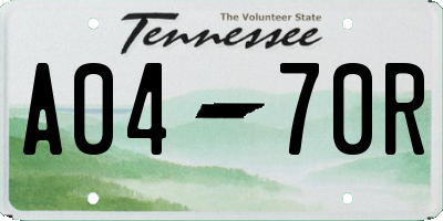 TN license plate A0470R