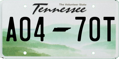 TN license plate A0470T