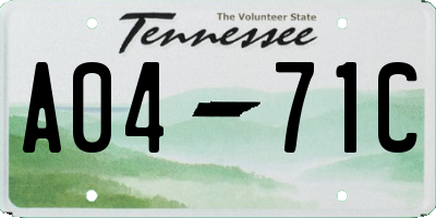 TN license plate A0471C