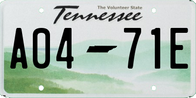 TN license plate A0471E