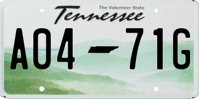 TN license plate A0471G