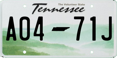 TN license plate A0471J