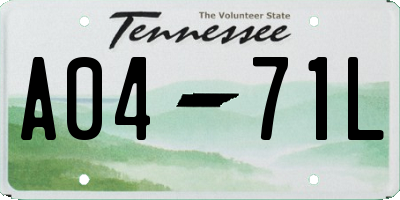 TN license plate A0471L