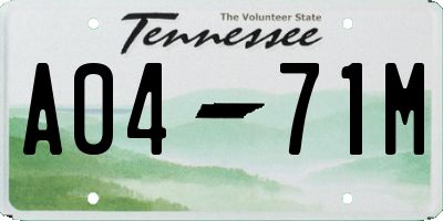 TN license plate A0471M