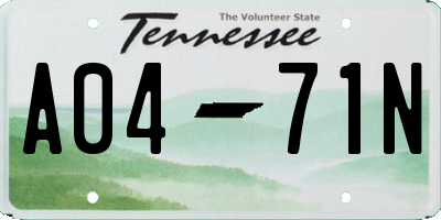 TN license plate A0471N
