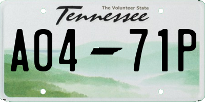 TN license plate A0471P