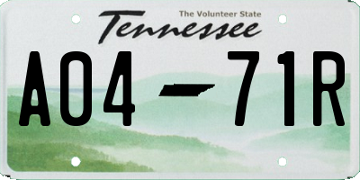 TN license plate A0471R