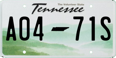TN license plate A0471S