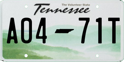 TN license plate A0471T