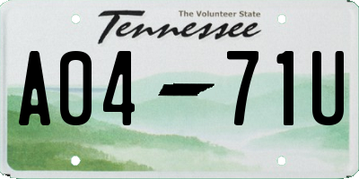 TN license plate A0471U