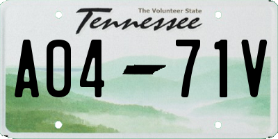 TN license plate A0471V