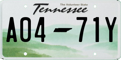 TN license plate A0471Y