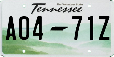 TN license plate A0471Z