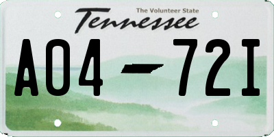 TN license plate A0472I