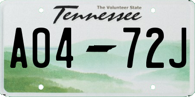 TN license plate A0472J