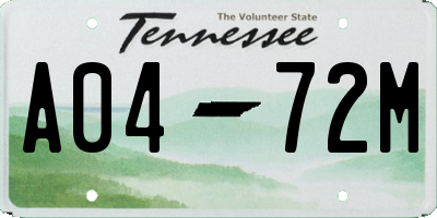 TN license plate A0472M