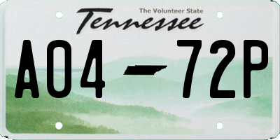 TN license plate A0472P