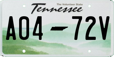 TN license plate A0472V