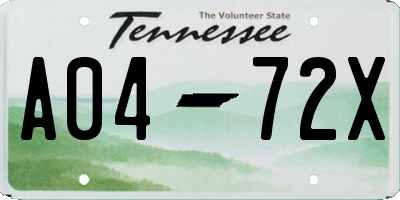 TN license plate A0472X