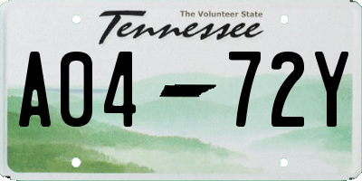 TN license plate A0472Y