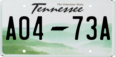TN license plate A0473A