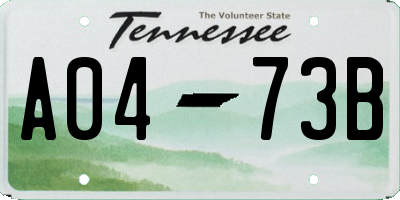 TN license plate A0473B