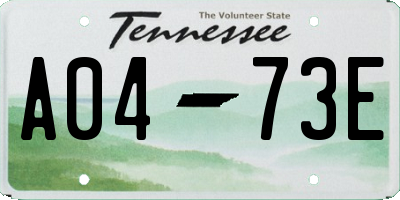 TN license plate A0473E