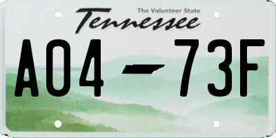 TN license plate A0473F