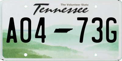 TN license plate A0473G