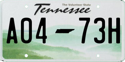 TN license plate A0473H