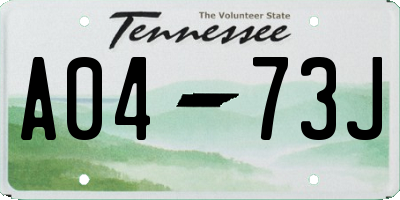 TN license plate A0473J