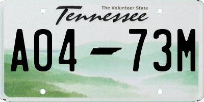 TN license plate A0473M