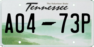 TN license plate A0473P