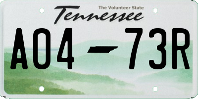 TN license plate A0473R