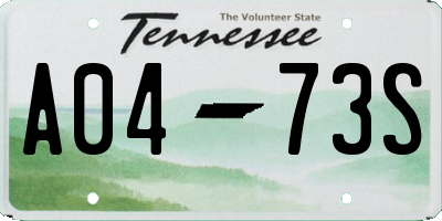 TN license plate A0473S