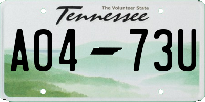 TN license plate A0473U