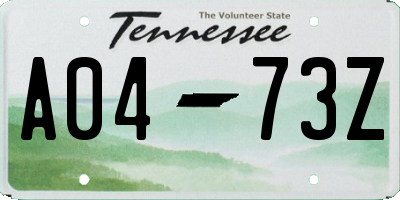 TN license plate A0473Z