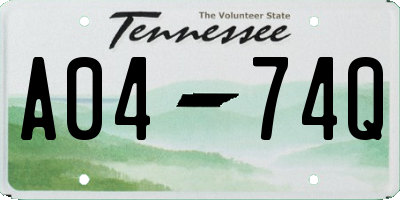 TN license plate A0474Q
