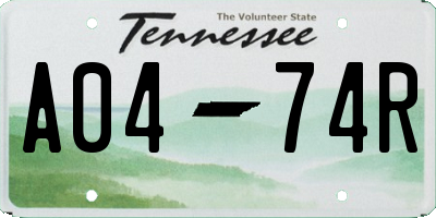 TN license plate A0474R