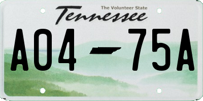 TN license plate A0475A