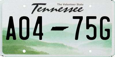 TN license plate A0475G