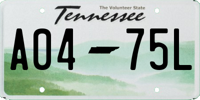 TN license plate A0475L