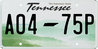 TN license plate A0475P