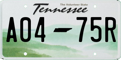 TN license plate A0475R